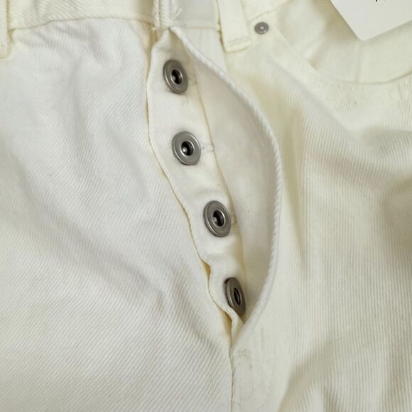 MADEWELL The Petite Curvy Pieced Barrel-Leg Jean 25P Tile White Raw Hem B21 - Picture 8 of 8